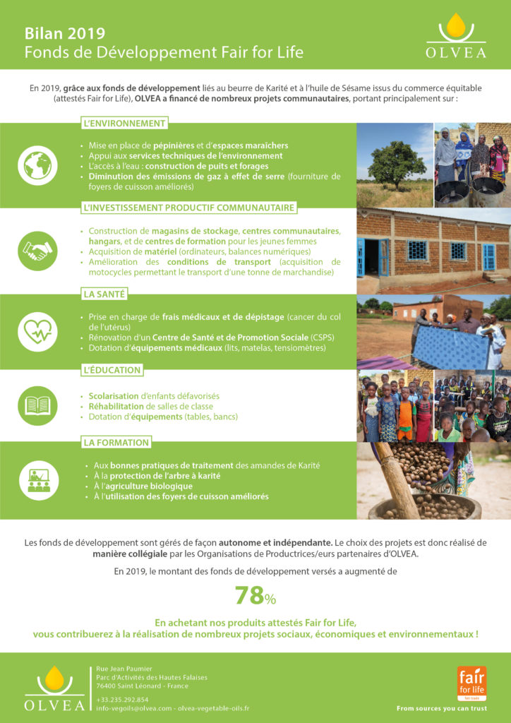 OLVEA Vegetabe Oils - huiles végétales fonds de développement équitable fair for life ecocert développement durable